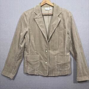 Sonoma‎ Stretch Corduroy Pocket Blazer Medium Retro Light Academia Indie Neutral